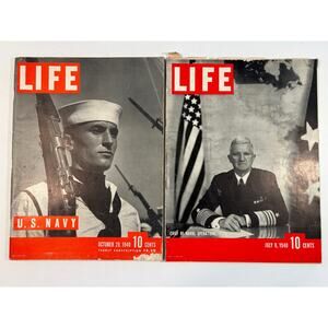 LIFE Magazine Lot 2 1940 US Navy Admiral Stark Sailor WWII Pre War Issues